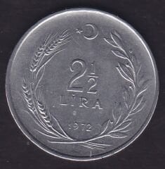1972 Yılı 2.5 Lira Düz