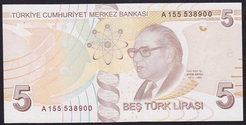 9.Emisyon 1.Tertip 5 Lira A155 538900 Çil
