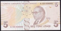 9.Emisyon 1.Tertip 5 Lira A155 538900 Çil