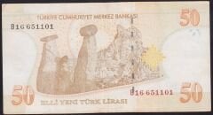 8.Emisyon 50 YTL B16 651101 Çok Temiz+