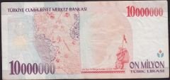 7.Emisyon 10 000 000 Lira A24 718996 Çok Temiz