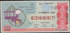 1987 9 Temmuz Yarım Bilet - Y-B Serisi