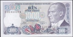 7.Emisyon 1.Tertip 1000 Lira E20 610474 Çil