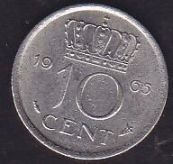 Hollanda 10 Cent 1965