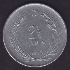 1973 Yılı 2.5 Lira Düz