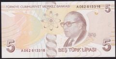 9.Emisyon 1.Tertip 5 Lira A062 613316 Çil Blok Radar