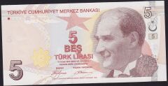 9.Emisyon 1.Tertip 5 Lira A062 613316 Çil Blok Radar