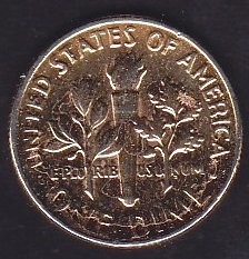 Amerika 1 Dime 1965 (altın suyuna batırılmış)