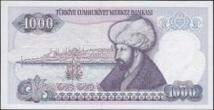 7.Emisyon 1.Tertip 1000 Lira D89 011116 Çilaltı (Bandrol baskı izi var)