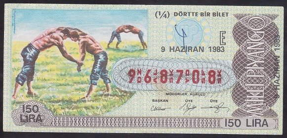 1983 9 HAZİRAN ÇEYREK BİLET E SERİSİ