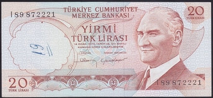 6.EMİSYON 4.TERTİP 20 LİRA I89 872221 ÇİLALTI