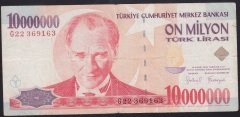 7.EMİSYON 10 000 000 LİRA G22 369163 TEMİZ +