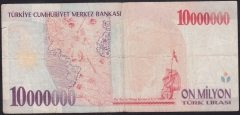 7.EMİSYON 10 000 000 LİRA G22 369163 TEMİZ +
