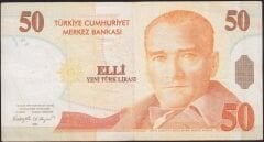8.Emisyon 50 YTL B21 286673 Çok Temiz