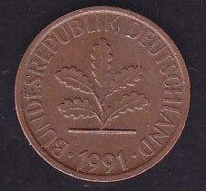 Almanya 1 Pfennig 1991 A