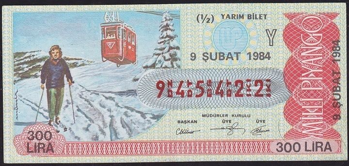 1984 9 Şubat Yarım Bilet - Y Serisi