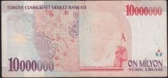 7.Emisyon 10 000 000 Lira A22 831107 Çok Temiz