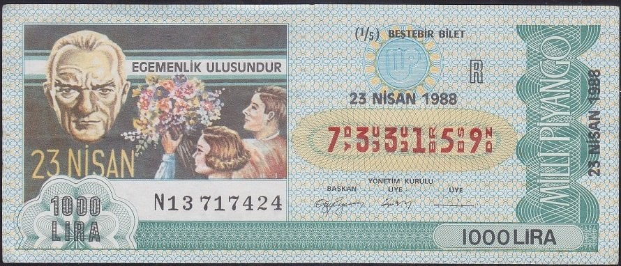 1988 23 Nisan 1/5 Bilet - R Serisi