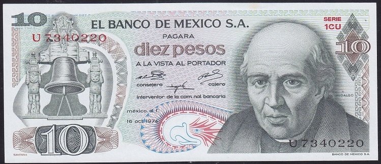 MEKSİKA 10 PESOS 1974 ÇİL