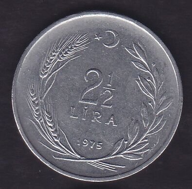 1975 Yılı 2.5 Lira Düz