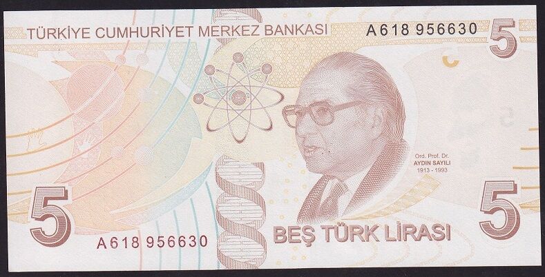 9.Emisyon 1.Tertip 5 Lira A618 956630 Çilaltı Çil