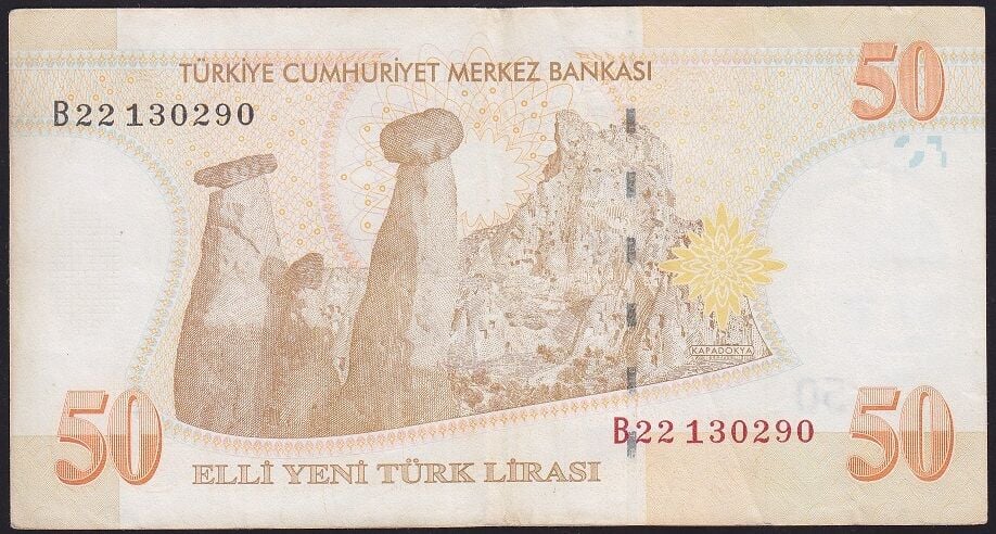 8.Emisyon 50 YTL B22 130290 Çok Temiz+