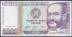 PERU 5000 İNTİS 1988 ÇÇT ÇİLALTI