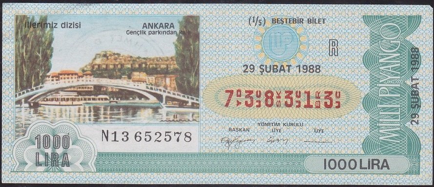 1988 29 Şubat 1/5 Bilet - R Serisi