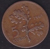 1965 Yılı 5 Kuruş
