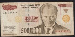 7.Emisyon 5 000 000 Lira G23 468571 Çok Temiz