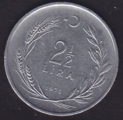 1976 Yılı 2.5 Lira Ters