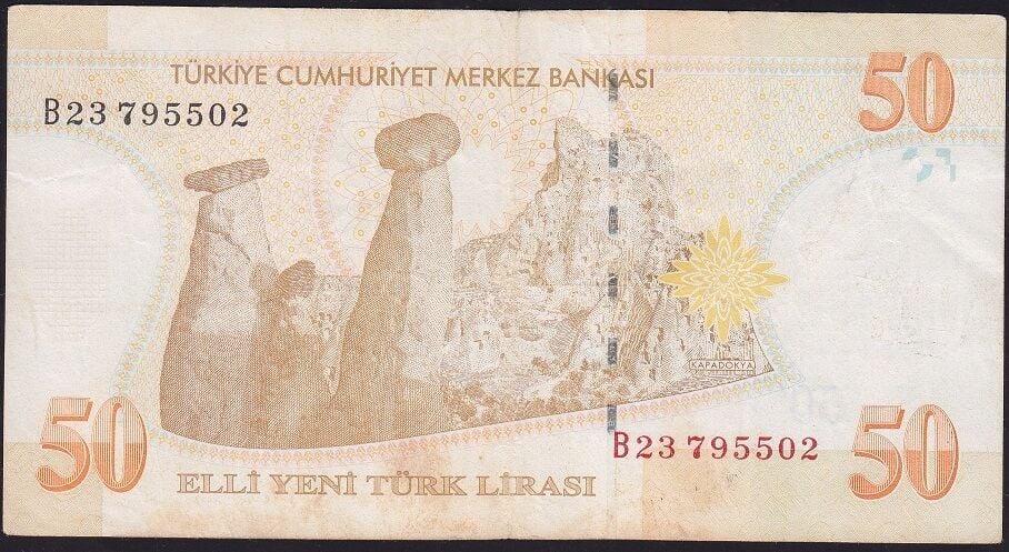 8.Emisyon 50 YTL B23 795502 Çok Temiz