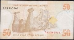 8.Emisyon 50 YTL B23 795502 Çok Temiz