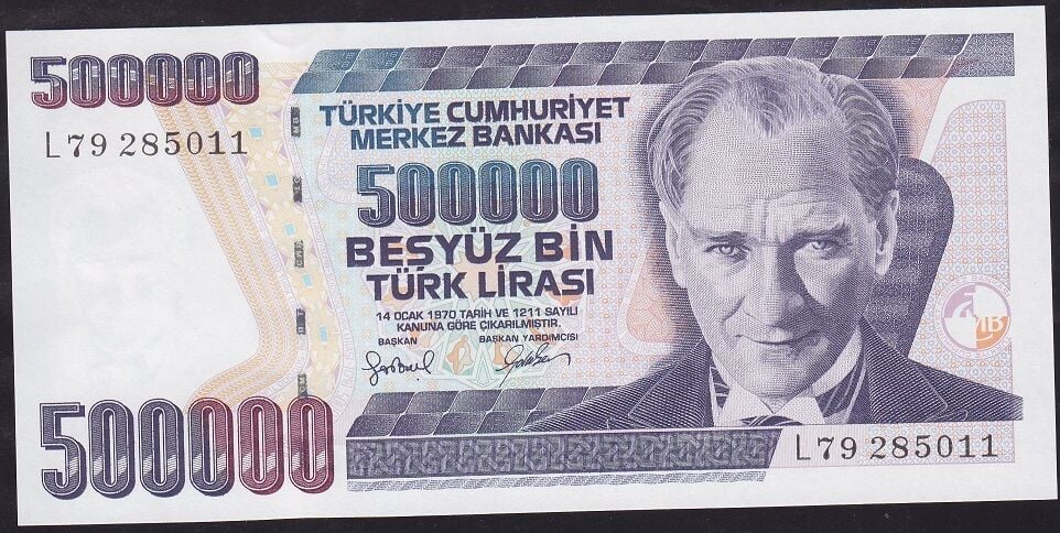 7.Emisyon 4.Tertip 500.000 Lira L79 285011 Çil