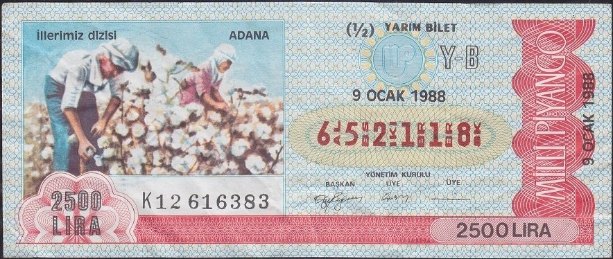 1988 9 Ocak Yarım Bilet - Y-B Serisi