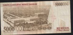 7.Emisyon 5 000 000 Lira G22 594099 Çok Temiz+