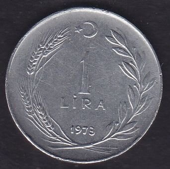 1973 Yılı 1 Lira Ters