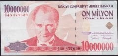 7.Emisyon 10 000 000 Lira C48 377639 Çok Temiz+