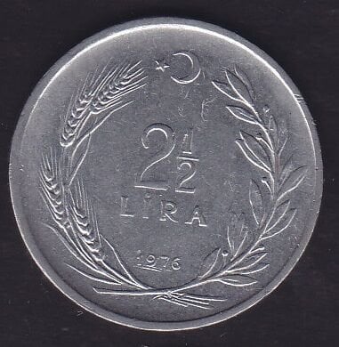 1976 Yılı 2.5 Lira Düz
