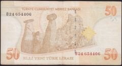 8.Emisyon 50 YTL B24 654406 Çok Temiz