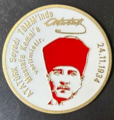 1934 yılı 100 Kuruş Madalya 51 mm ( Latin Harflerle Basılan ilk Cumhuriyet Madeni Paramızın Hatıra Madalyası )