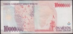 7.Emisyon 10 000 000 Lira A18 003369 Çok Temiz+