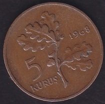 1968 Yılı 5 Kuruş