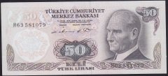 6.EMİSYON 1.TERTİP 50 LİRA H63 581079 ÇÇT +