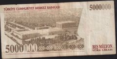 7.Emisyon 5 000 000 Lira G21 662369 Çok Temiz