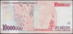 7.Emisyon 10 000 000 Lira C47 042051 Çok Temiz+