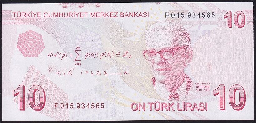 9.Emisyon 6.Tertip 10 Lira F015 934565 Çil