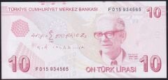 9.Emisyon 6.Tertip 10 Lira F015 934565 Çil