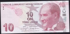 9.Emisyon 6.Tertip 10 Lira F015 934565 Çil