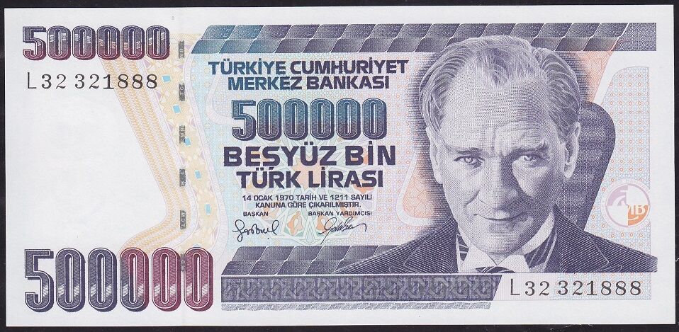 7.Emisyon 4.Tertip 500000 Lira L32 321888 Çil